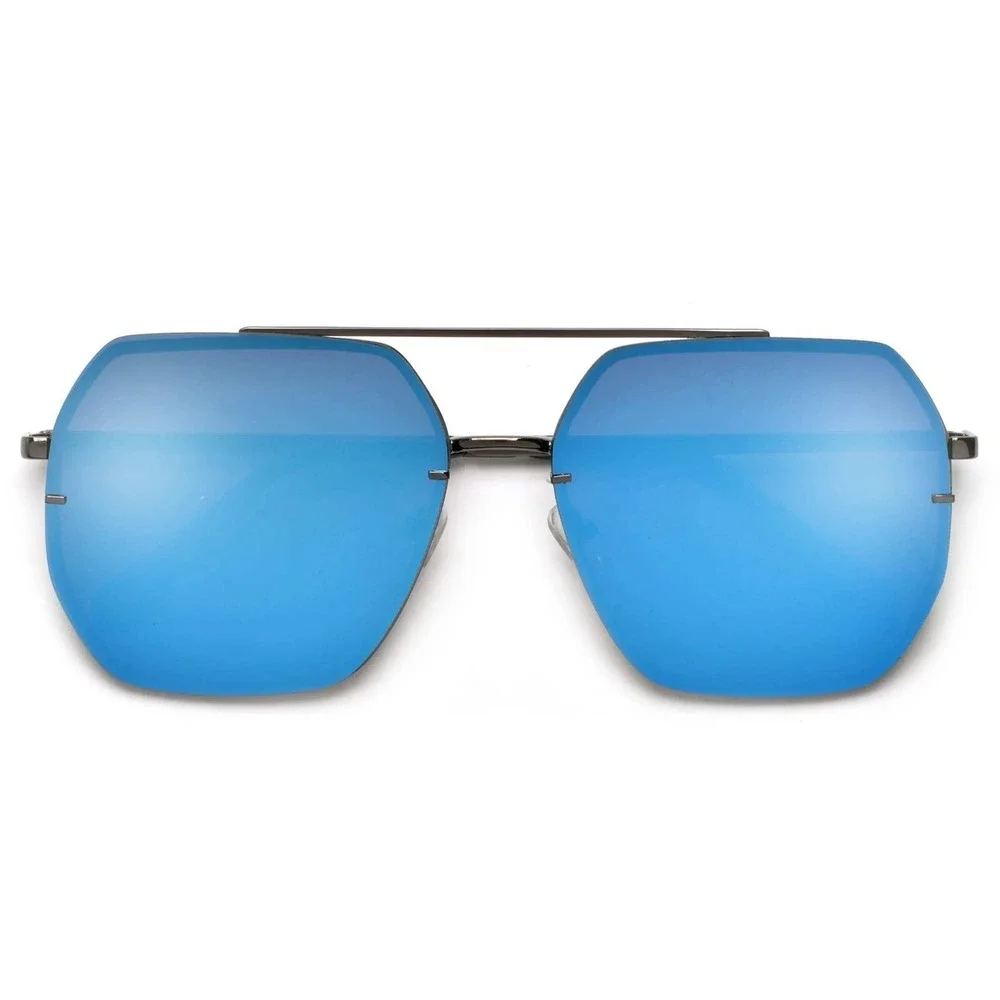 Square Sunglasses for Men and Women Fashion Metal‎ Vintage Gradient Shades Blue